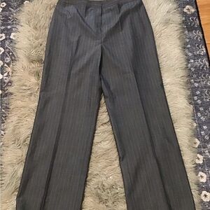 Gray Pinstripe Trousers with Classic Straight-Leg Cut